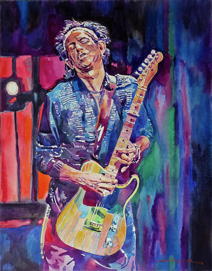 Telecaster Keith Richards Painting by David Lloyd Glover