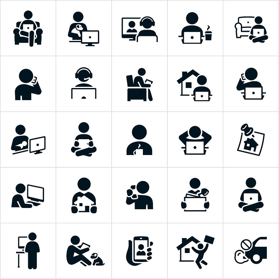 Telecommuting Icons Drawing by Appleuzr
