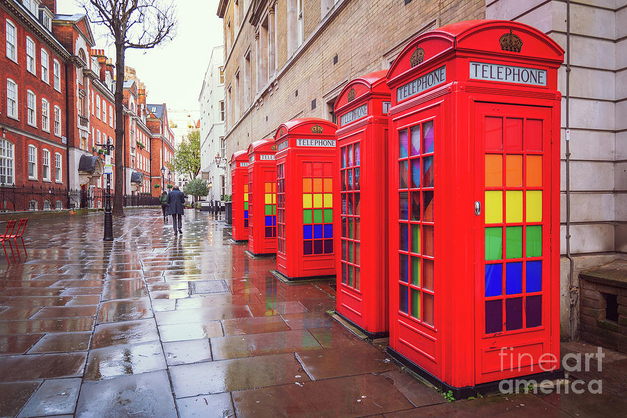 Telephone booths in Covent Garden, London Photograph by Delphimages Photo Creations