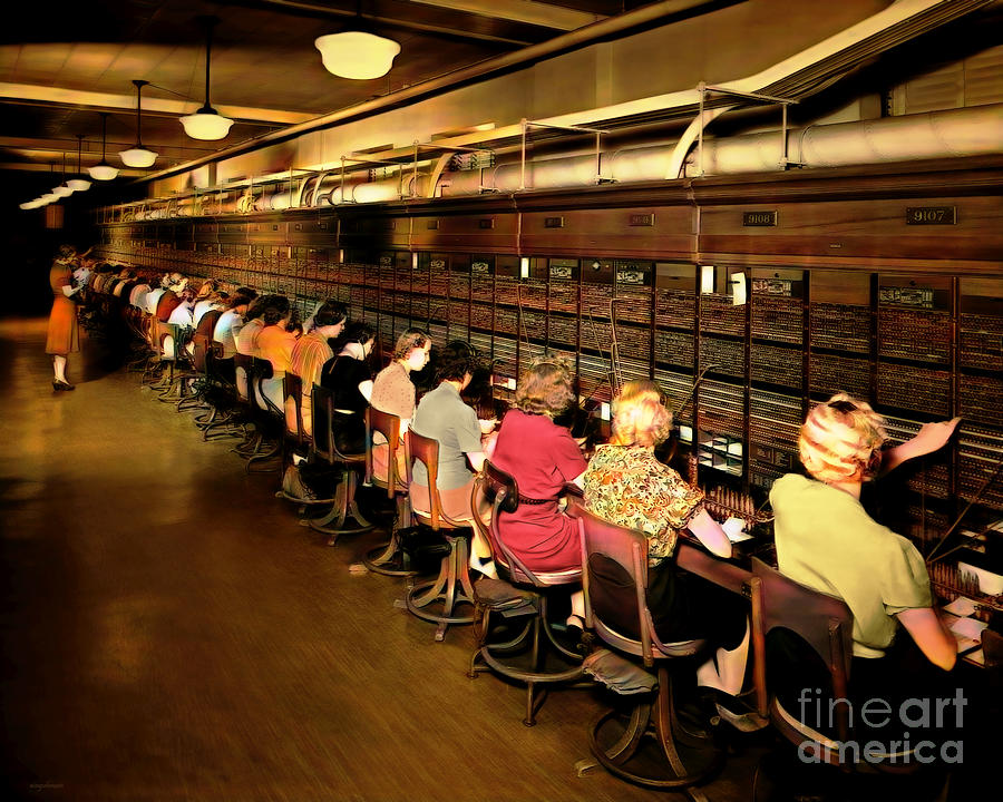 Telephone Switchboard Operators 1930s Colorized 20210408 v2 Photograph by Wingsdomain Art and Photography