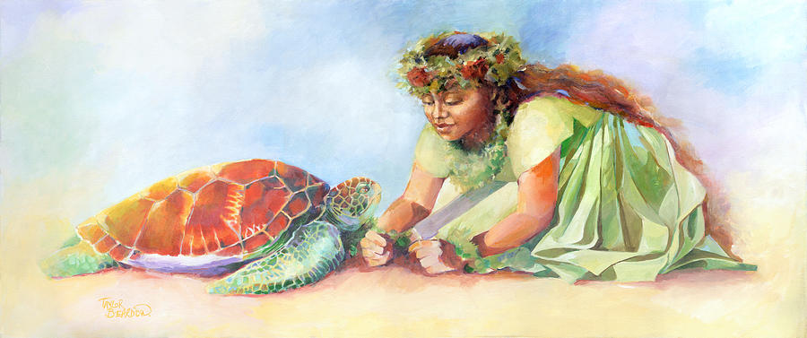 Pele Painting - Tell Me Honu by Penny Taylor-Beardow
