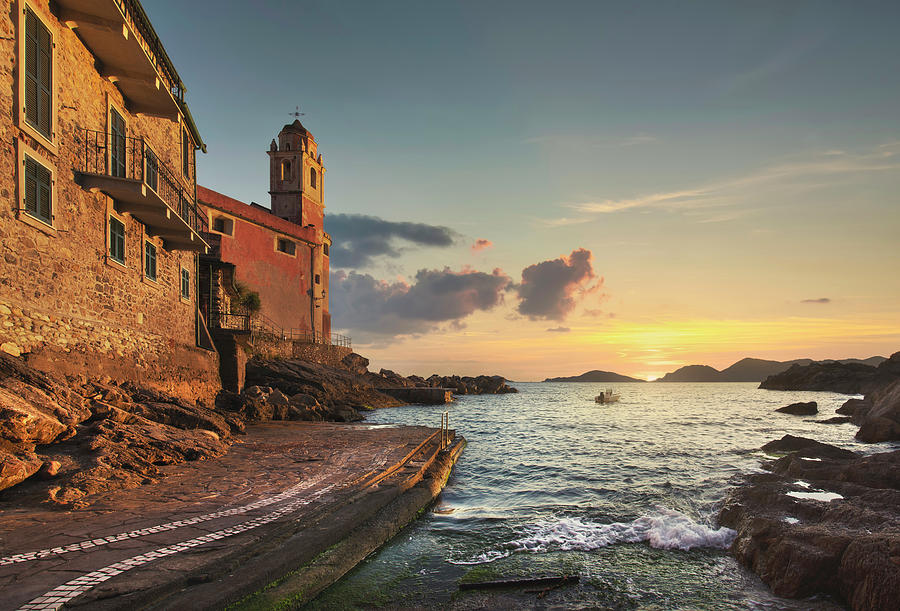 Tellaro Church and Sea. Liguria Photograph by Stefano Orazzini