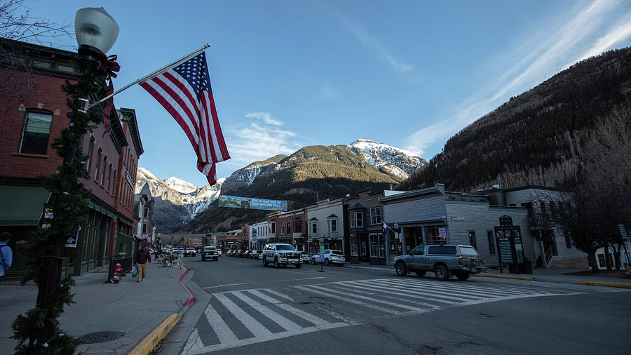 Telluride and American Flag Photograph by John McGraw