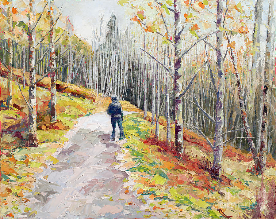 Lone Hiker, 2018 Painting by PJ Kirk