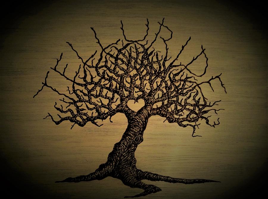 Telluride Love Tree Drawing by Aaron Bombalicki