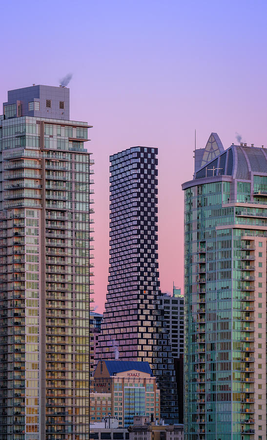 Telus Sky Building, Pink Sky, Downtown Calgary, Alberta Photograph by Yves Gagnon