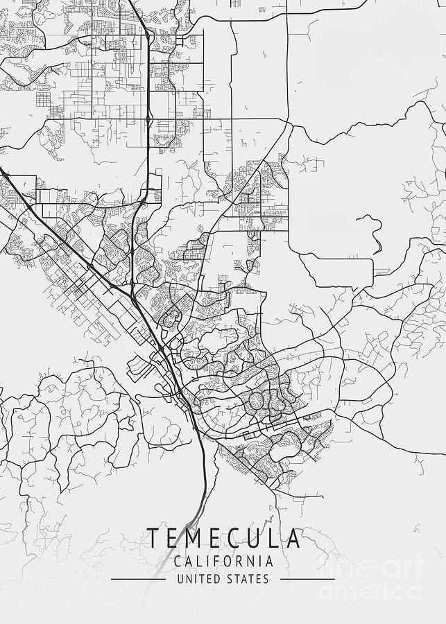 Temecula California Us Gray City Map Digital Art By Tien Stencil Fine Art America 5283