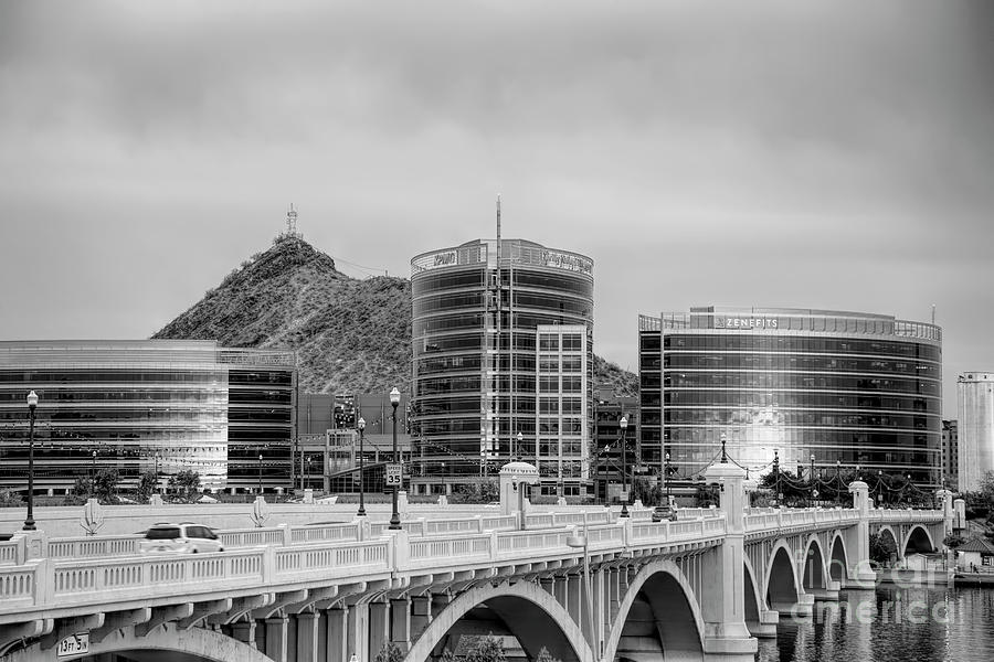Tempe Photograph - Tempe Just Before Sunset BW by Elisabeth Lucas