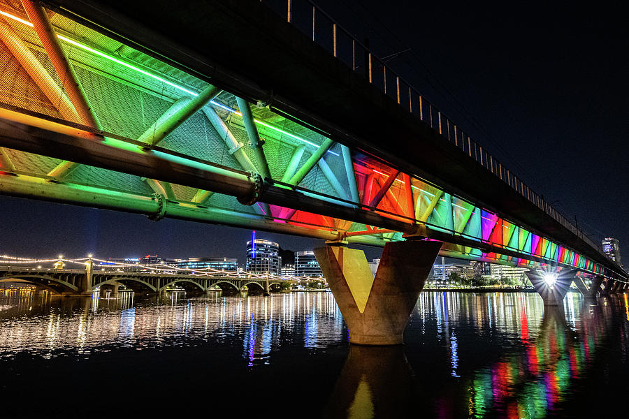 Tempe Town Lake at night Photograph by Samer Ebrahim