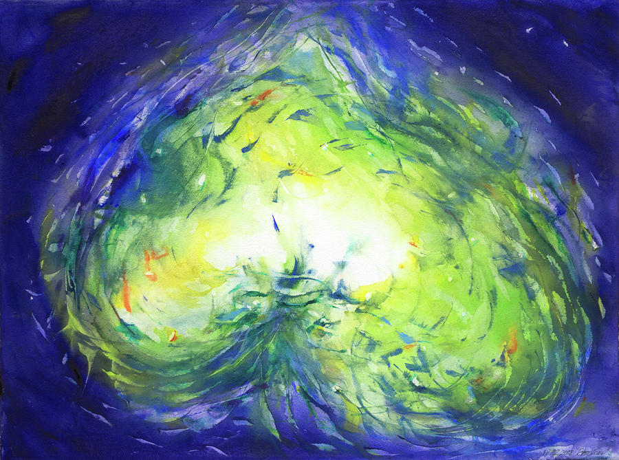 Tempest on the apple island Painting by Petra Rau