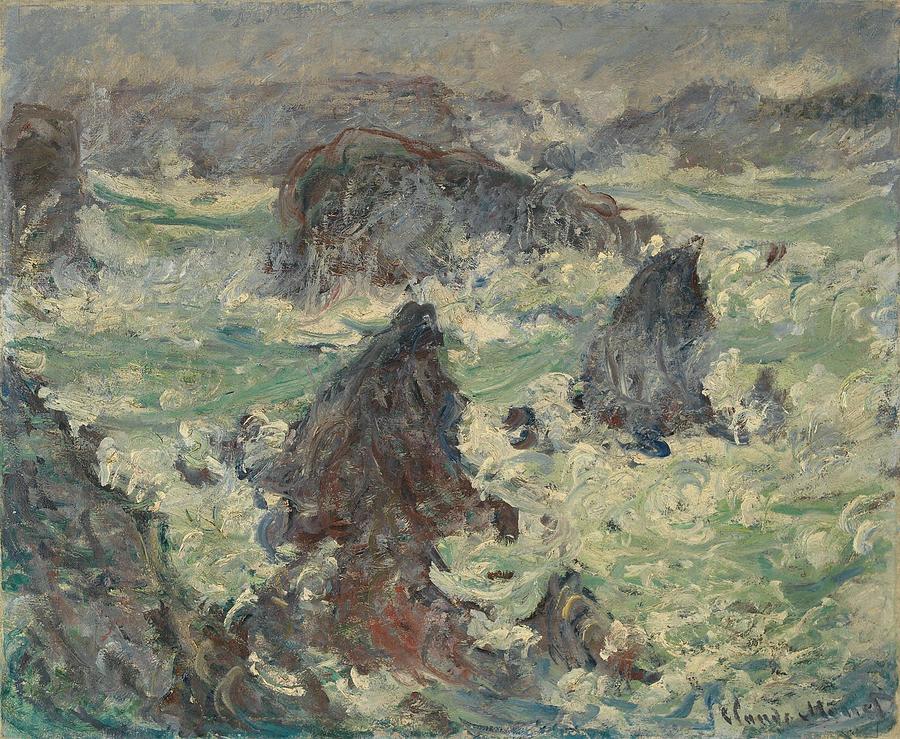 Tempete sur les Cotes de Belle-Ile Painting by Claude Monet - Fine Art ...