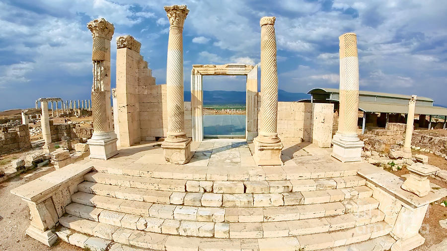 temple A of Laodicea in Turkey Digital Art by Benny Marty