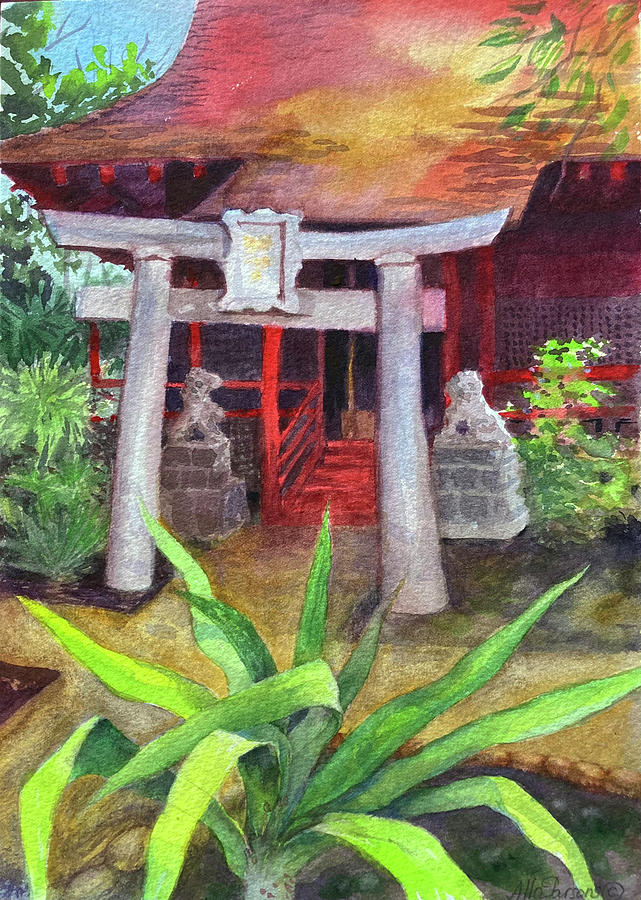 Temple Painting by Alla Parsons
