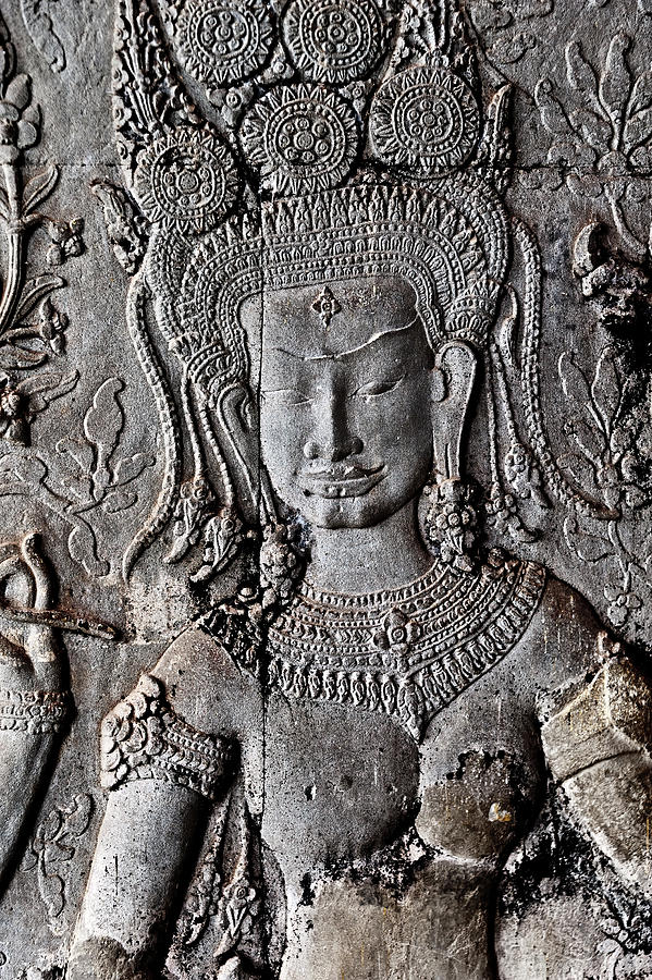Temple detail, Angkor Wat. Cambodia Photograph by Lie Yim
