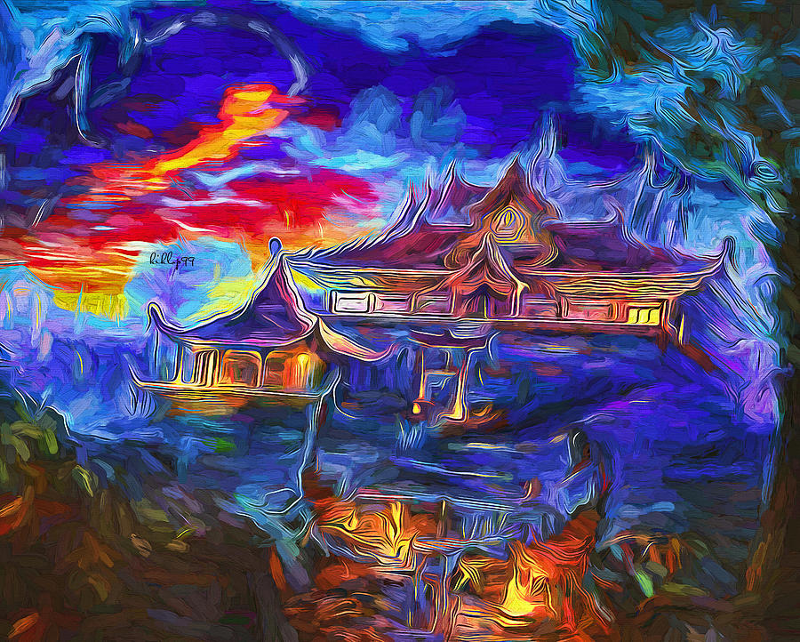 Temple in China Painting by Nenad Vasic