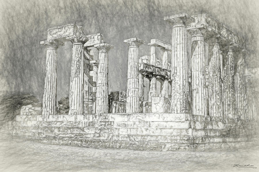 Temple  in Greece Digital Art by Frank Lee