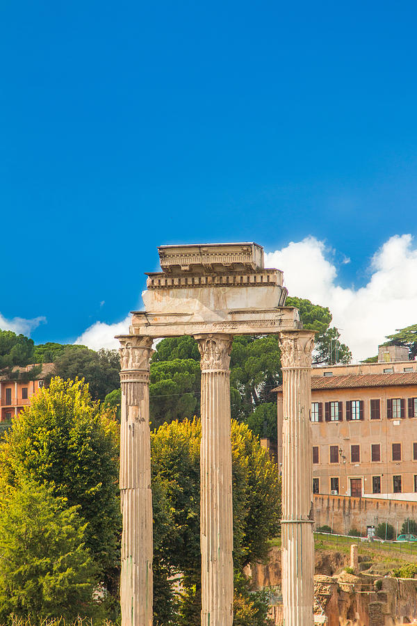 Temple of Castor and Pollux in Roman Forum, Italy Photograph by Iascic