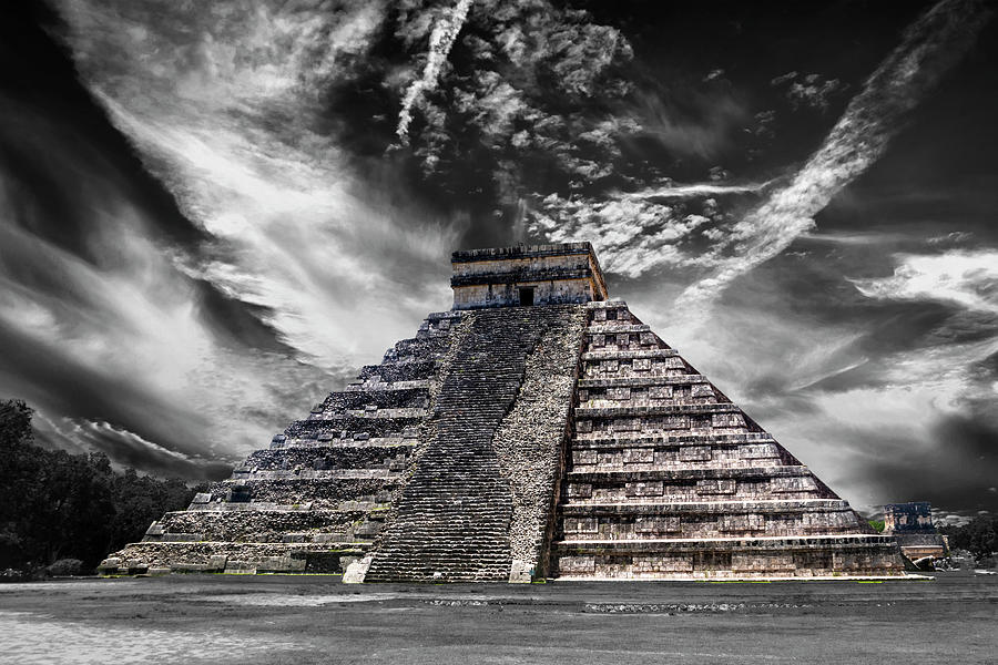 Temple of Kukulcan, Chichen Itza in Selective Color Photograph by ...