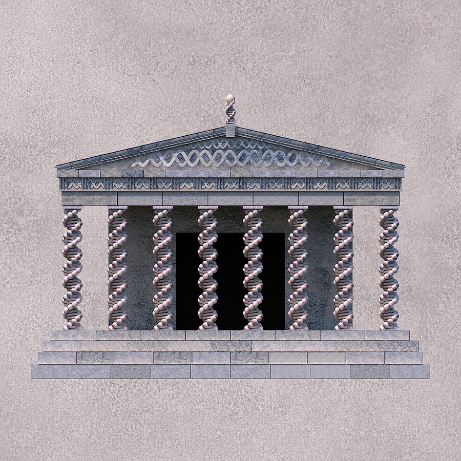 Temple of Life Architectural Elevation Digital Art by Russell Kightley
