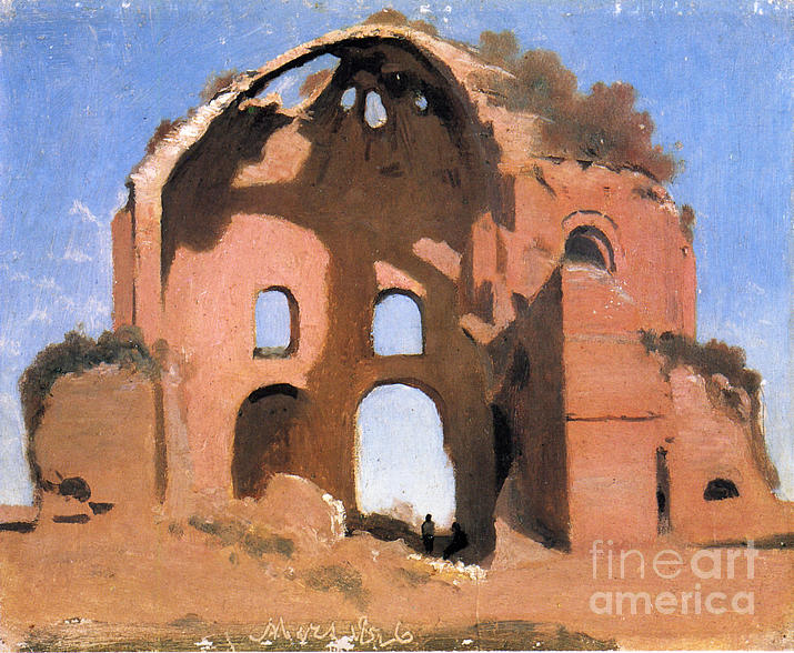 Architecture Painting - Temple of Minerva Medica Camille Corot by Artistic Rifki