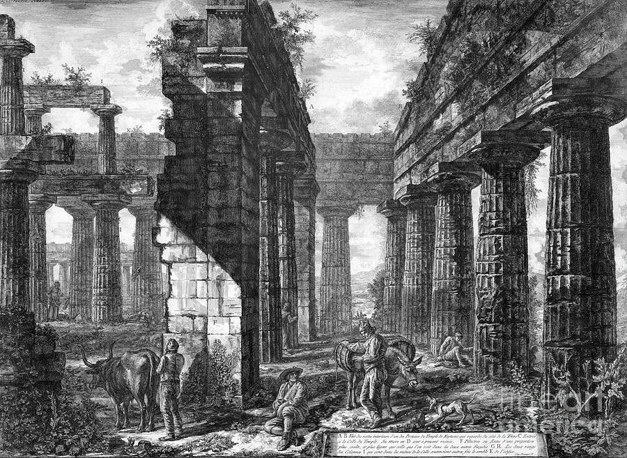 Temple Of Neptune Drawing by Giovanni Battista Piranesi