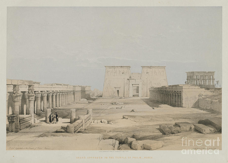 Temple of Philae, Nubia, 1847 r1 Drawing by Historic illustrations ...