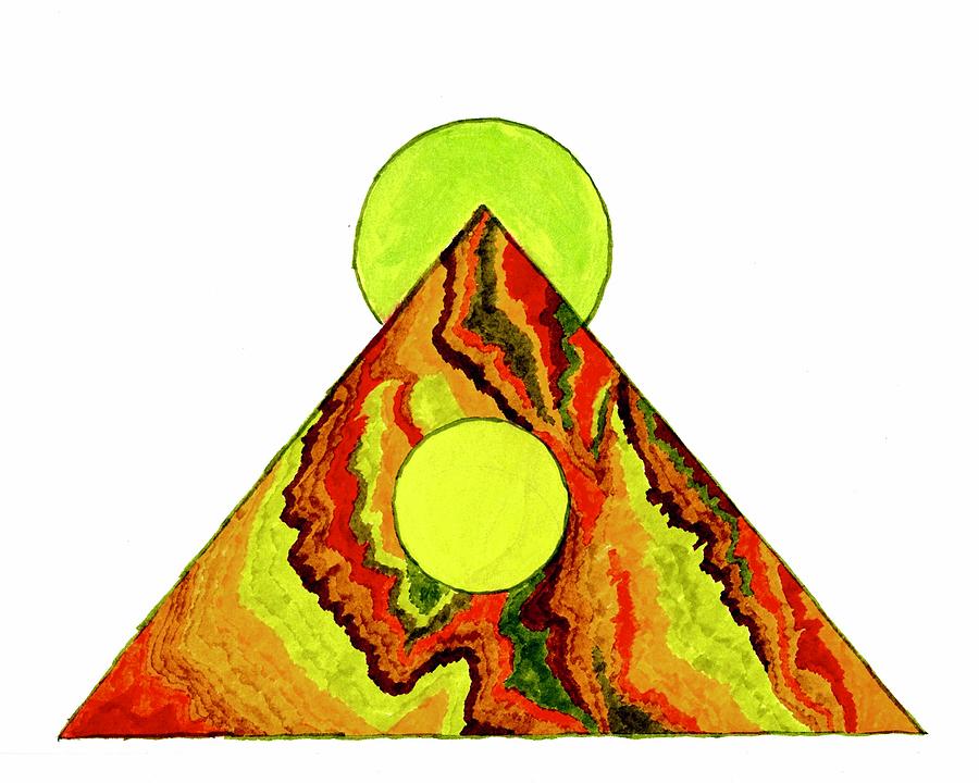 Abstract Painting - Temple of the Sun and Moon by Della McGee Abstract Painting - Temple of the Sun and Moon by Della McGee
