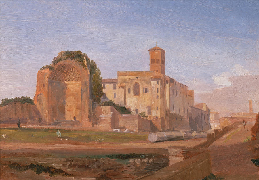 Temple of Venus and Roma, Rome Painting by Edward Lear