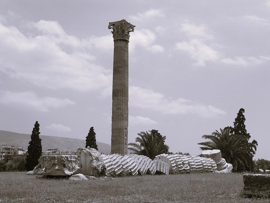Temple of Zeus BW Photograph by Lisa Mutch