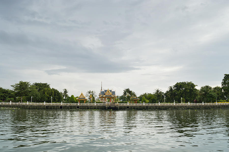 Temple on the riverside in Bangkok Photograph by Grapestock