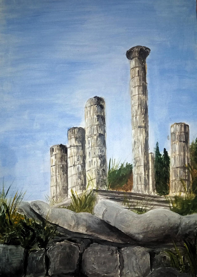 Temple Ruins Painting by Sophia Gaki Artworks