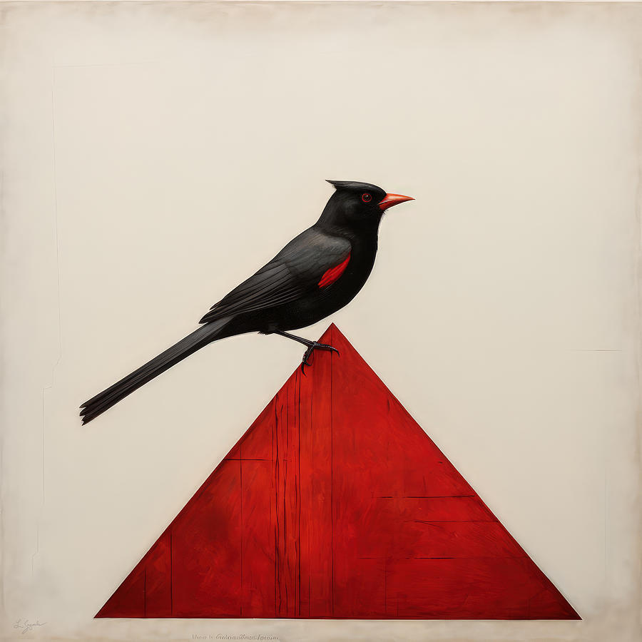 Cardinal Painting - Tempo on a Triangle Art by Lourry Legarde