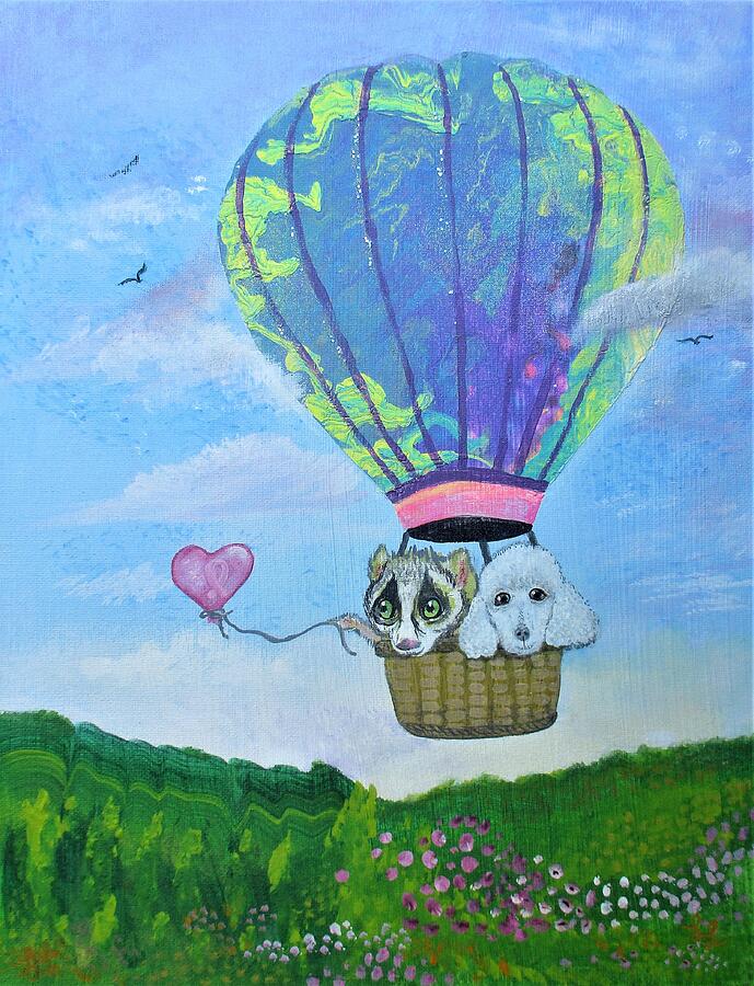 Balloon Friends Lift Hearts In Hope Painting by Lynn Raizel Lane