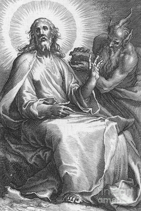 Temptation Of Christ Drawing by Boetius Adamsz Bolswert