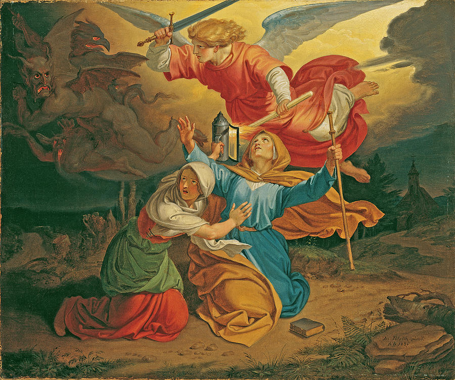 Temptation of Saint Gudula  Painting by Joseph von Fuehrich