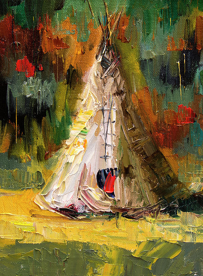 Tempting Tepee Painting by Diane Whitehead