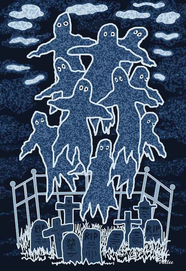 Ten Blue Ghosts Digital Art by Vallee Johnson