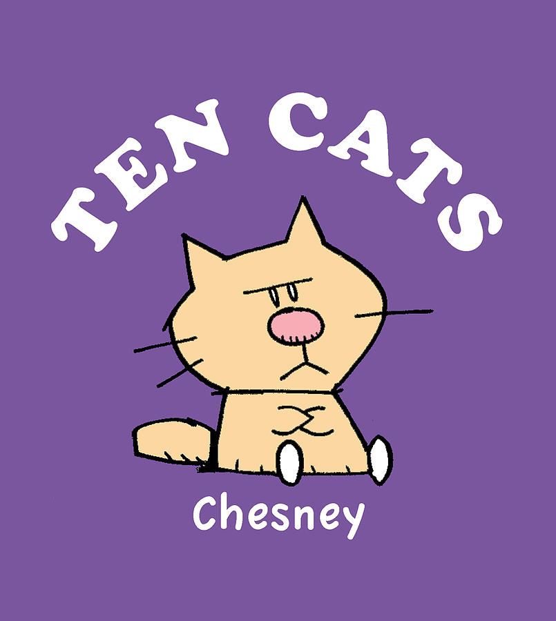 Ten Cats - Chesney Drawing by Graham Harrop