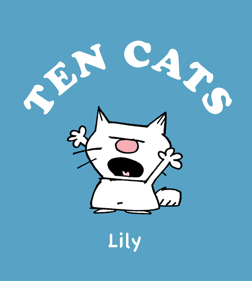 TEN CATS - Lily Drawing by Graham Harrop