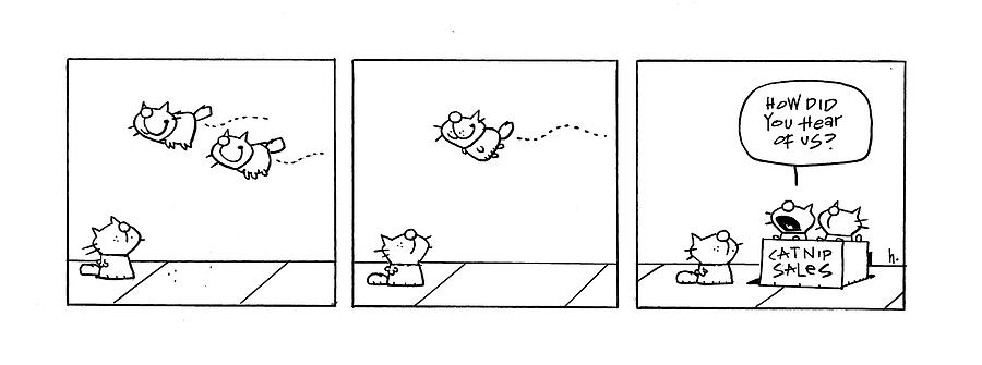 Ten Cats Original Art daily strip sample b Drawing by Graham Harrop