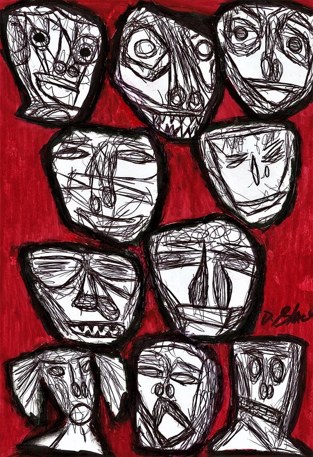 Ten Phases of Expression Drawing by Darrell Black