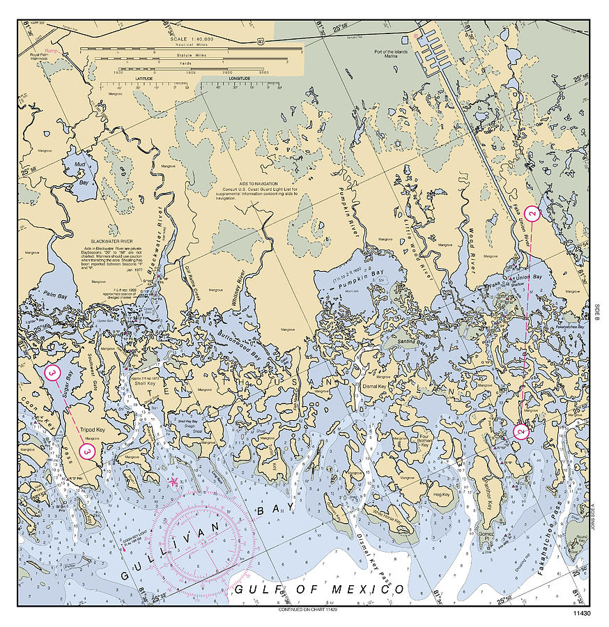Ten Thousand Islands, NOAA Chart 11430_4 Digital Art by Nautical Chartworks
