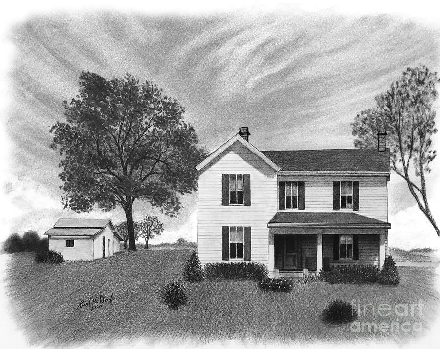 Tenant Farm House Drawing by Kurt Holdorf