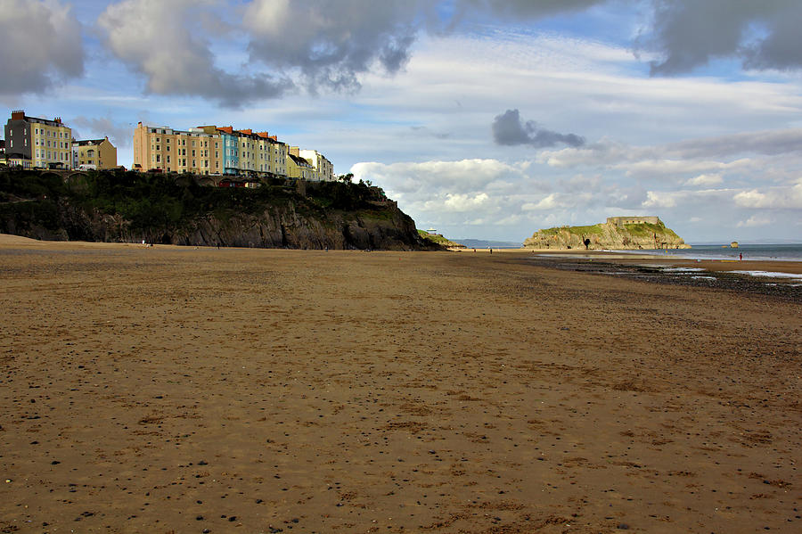 Tenby from Down on South Beach Photograph by Jeremy Hayden