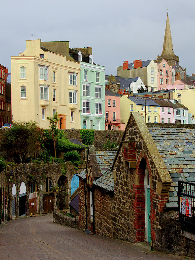 Tenby Harbour Stone Buildings Photograph by Jeremy Hayden