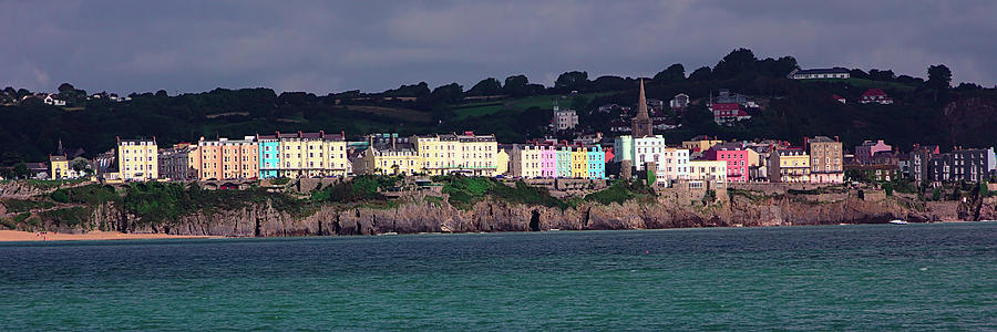 Tenby Panorama from the Sea Photograph by Jeremy Hayden