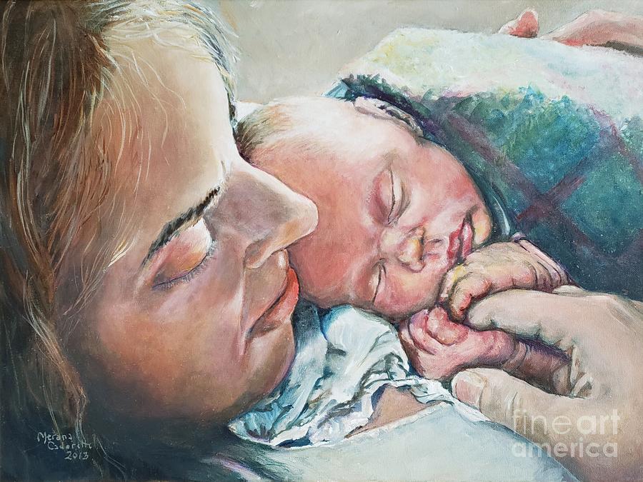 Tender Moment Painting by Merana Cadorette