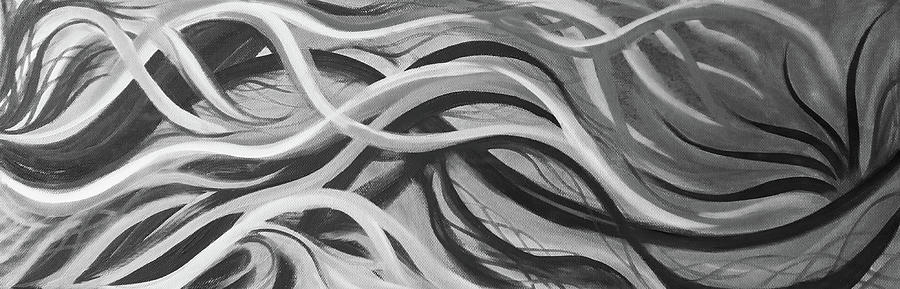 Tenderness in Black and White - Acrylic Painting on Canvas, Floral ...