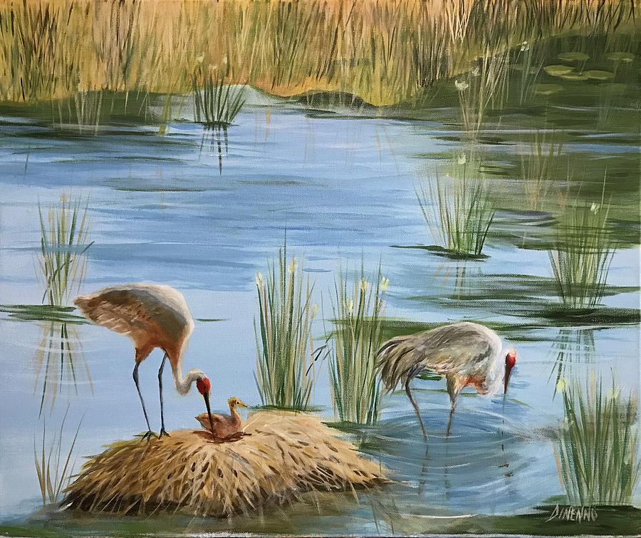 Tending the baby Painting by Sue Dinenno