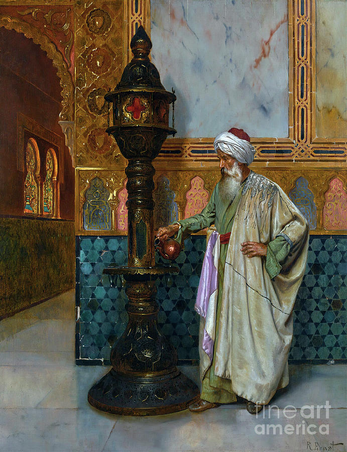 Tending The Lamp by Rudolf Ernst Photograph by Carlos Diaz